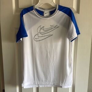 Nike White Tee with Blue Sleeves